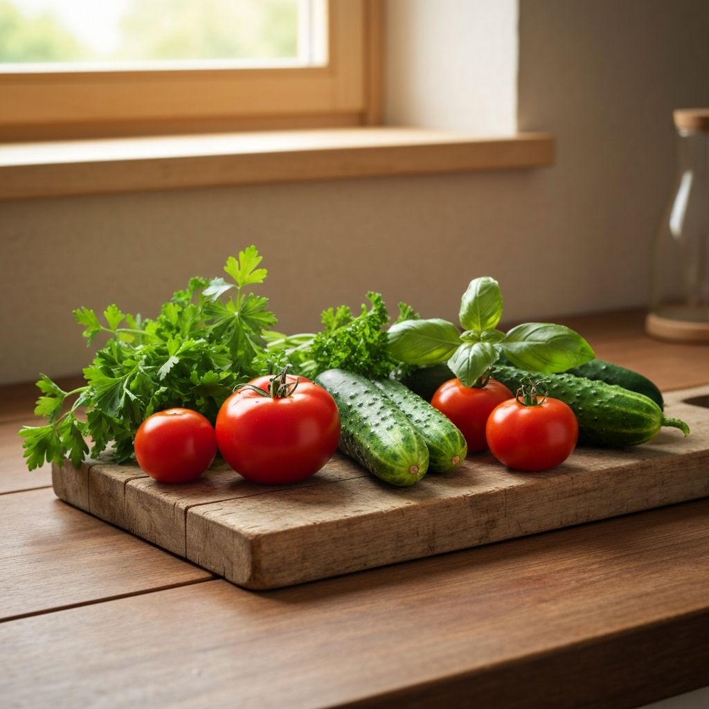 Garden vegetables and herbs